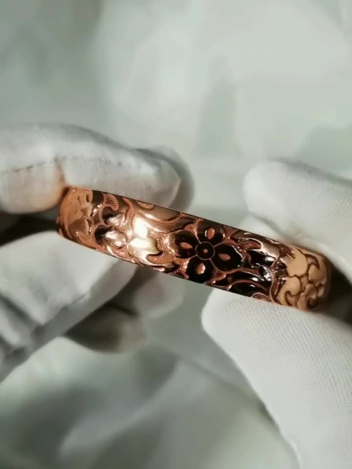 Bohemian Style Copper Women's Bangle Cuff Bracelet